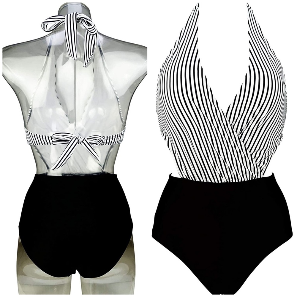 NWOT Cocoship Plunging Neckline One Piece Swimsuit